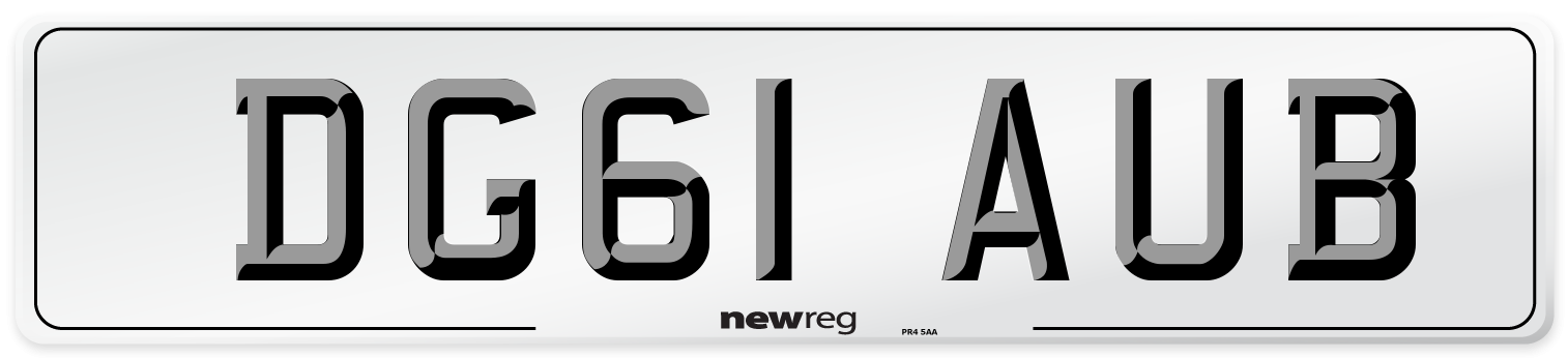 DG61 AUB Number Plate from New Reg